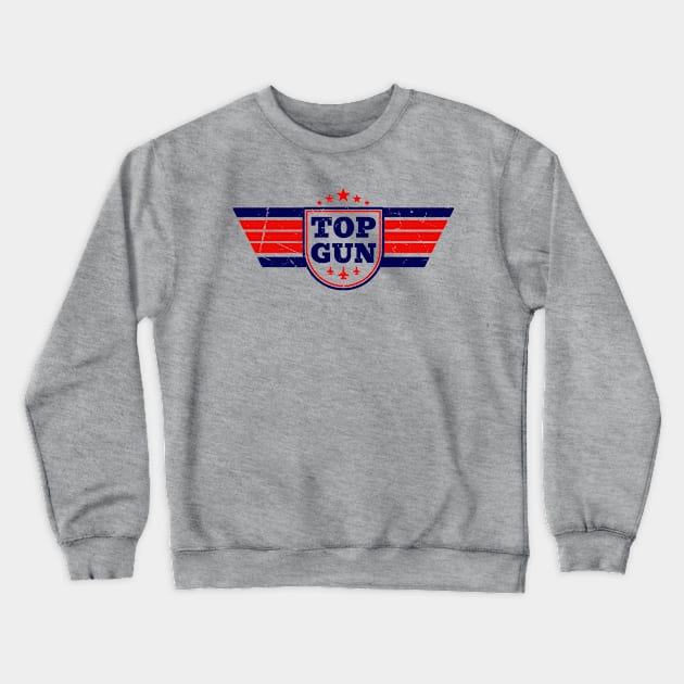 top gun retro white Crewneck Sweatshirt by PRESENTA